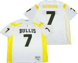 Men's Bullis School #7 Dwayne Haskins White Football Jersey