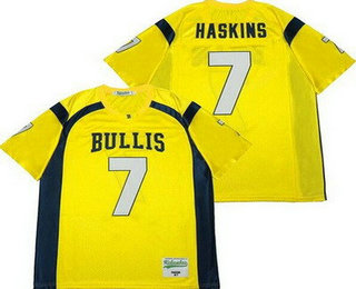 Men's Bullis School #7 Dwayne Haskins Yellow Football Jersey