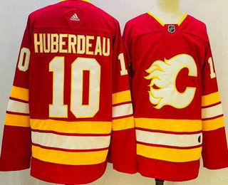 Men's Calgary Flames #10 Jonathan Huberdeau Red Alternate Authentic Jersey