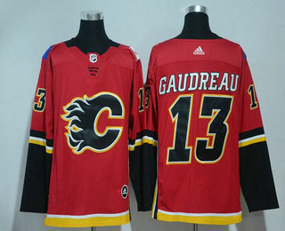 Men's Calgary Flames #13 Johnny Gaudreau Red Home 2017-2018 Hockey Adidas Stitched NHL Jersey
