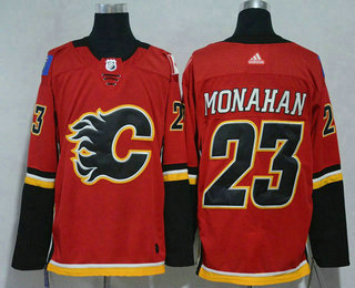 Men's Calgary Flames #23 Sean Monahan Red Home 2017-2018 Hockey Adidas Stitched NHL Jersey