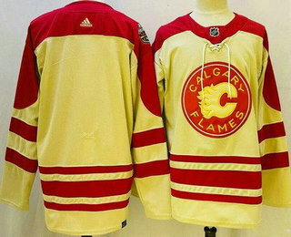 Men's Calgary Flames Blank Cream 2023 Heritage Classic Stitched Jersey