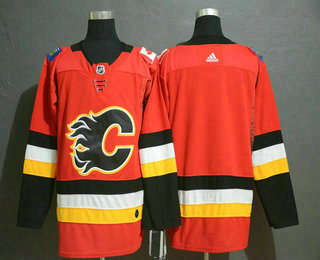 Men's Calgary Flames Blank Gaudreau Red Drift Fashion Adidas Stitched NHL Jersey