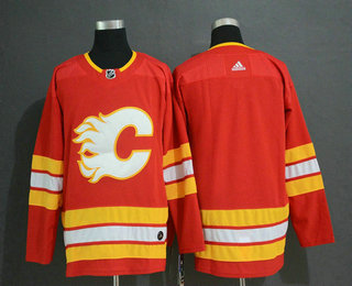 Men's Calgary Flames Blank Red Third Adidas Stitched NHL Jersey