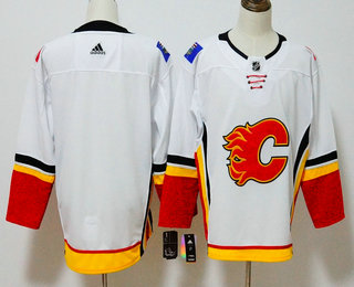 Men's Calgary Flames Blank White 2017-2018 Hockey Adidas Stitched NHL Jersey