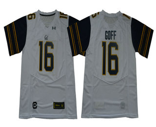 Men's California Golden Bears #16 Jared Goff White 2017 Cal College Football Stitched Under Armour NCAA Jersey