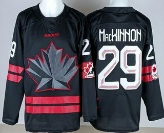 Men's Canada #29 Nathan MacKinnon Black 2026 Olympics Authentic Jersey