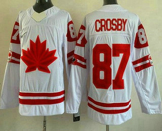Men's Canada #87 Sidney Crosby White 2022 Beijing Winter Olympic Authentic Jersey