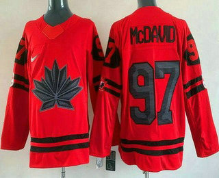 Men's Canada #97 Connor McDavid Red 2022 Beijing Winter Olympic Authentic Jersey