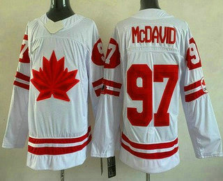 Men's Canada #97 Connor McDavid White 2022 Beijing Winter Olympic Authentic Jersey
