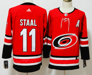 Men's Carolina Hurricanes #11 Jordan Staal Red 2017-2018 Hockey Adidas Stitched NHL Jersey