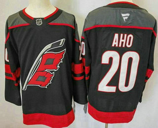 Men's Carolina Hurricanes #20 Sebastian Aho Black 2024 Stitched Jersey