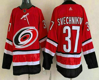 Men's Carolina Hurricanes #37 Andrei Svechnikov Red Stitched NHL Jersey