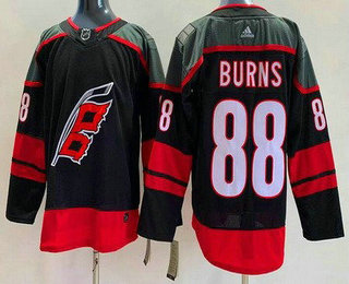 Men's Carolina Hurricanes #88 Brent Burns Black Alternate Authentic Jersey