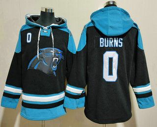 Men's Carolina Panthers #0 Brian Burns Black Ageless Must Have Lace Up Pullover Hoodie