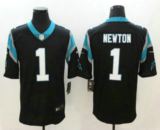 Men's Carolina Panthers #1 Cam Newton Black 2017 Vapor Untouchable Stitched NFL Nike Limited Jersey