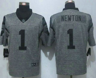 Men's Carolina Panthers #1 Cam Newton Nike Gray Gridiron 2015 NFL Gray Limited Jersey