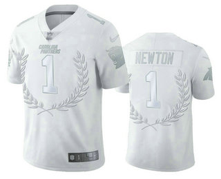 Men's Carolina Panthers #1 Cam Newton Nike Platinum NFL MVP Limited Edition Jersey