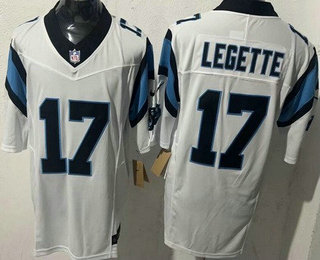 Men's Carolina Panthers #17 Xavier Legette Limited White FUSE Vapor Jersey