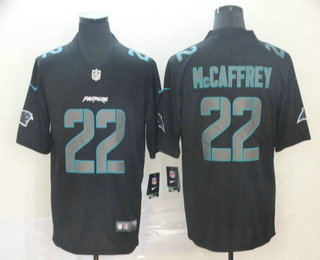 Men's Carolina Panthers #22 Christian McCaffrey Black 2018 Fashion Impact Black Color Rush Stitched NFL Nike Limited Jersey