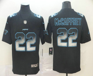 Men's Carolina Panthers #22 Christian McCaffrey Black 2019 Vapor Smoke Fashion Stitched NFL Nike Limited Jersey