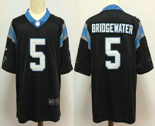 Men's Carolina Panthers #5 Teddy Bridgewater Black 2020 Vapor Untouchable Stitched NFL Nike Limited Jersey