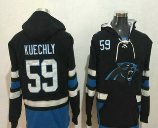 Men's Carolina Panthers #59 Luke Kuechly NEW Black Pocket Stitched NFL Pullover Hoodie