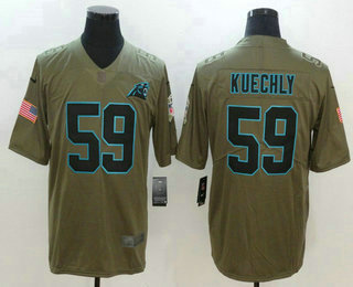 Men's Carolina Panthers #59 Luke Kuechly Olive 2017 Salute To Service Stitched NFL Nike Limited Jersey