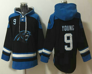 Men's Carolina Panthers #9 Bryce Young Black Ageless Must Have Lace Up Pullover Hoodie