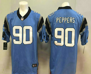 Men's Carolina Panthers #90 Julius Peppers Light Blue 2017 Vapor Untouchable Stitched NFL Nike Limited Jersey