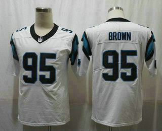 Men's Carolina Panthers #95 Derrick Brown White 2020 Vapor Untouchable Stitched NFL Nike Limited Jersey