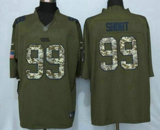 Men's Carolina Panthers #99 Kawann Short Green Salute to Service NFL Nike Limited Jersey