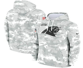 Men's Carolina Panthers 2024 Camo Salute to Service Club Fleece Pullover Hoodie