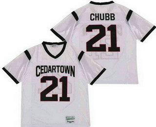 Men's Cedartown High School Bulldogs #21 Nick Chubb White Football Jersey