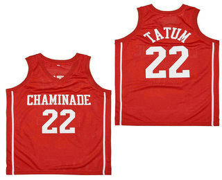 Men's Chaminade #22 Jayson Tatum College School Red Alternate Basketball Jersey