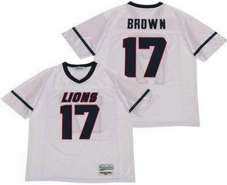 Men's Chaminade Madonna School Lions #17 Marquise Brown White Football Jersey