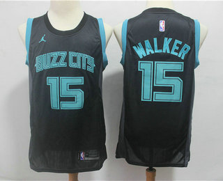 Men's Charlotte Hornets #15 Kemba Walker Black Nike 2019 New Season Swingman City Edition Jersey