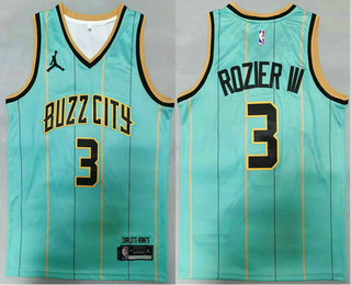 Men's Charlotte Hornets #3 Terry Rozier III Green 2021 Brand Jordan City Edition Swingman Jersey