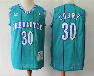 Men's Charlotte Hornets #30 Dell Curry 1992-93 Blue Hardwood Classics Soul Swingman Throwback Jersey With Adidas