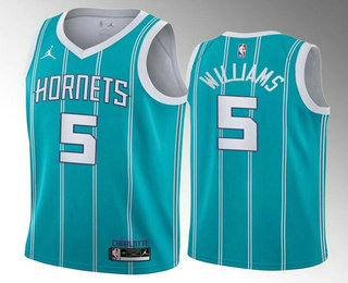 Men's Charlotte Hornets #5 Mark Williams 2022 Draft Stitched Basketball Jersey