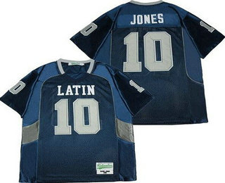 Men's Charlotte Latin School #10 Daniel Jones Navy Football Jersey