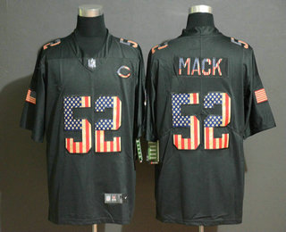 Men's Chicago Bear #52 Khalil Mack 2019 Salute To Service USA Flag Fashion Limited Jersey