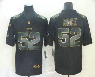 Men's Chicago Bear #52 Khalil Mack Black Gold 2019 Vapor Untouchable Stitched NFL Nike Limited Jersey