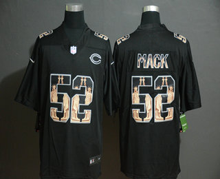 Men's Chicago Bear #52 Khalil Mack Black Statue Of Liberty Stitched NFL Nike Limited Jersey