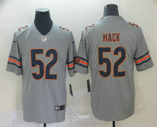 Men's Chicago Bear #52 Khalil Mack Grey 2019 Inverted Legend Stitched NFL Nike Limited Jersey