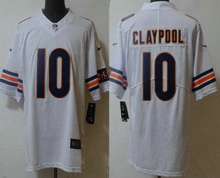 Men's Chicago Bears #10 Chase Claypool Limited White Vapor Jersey