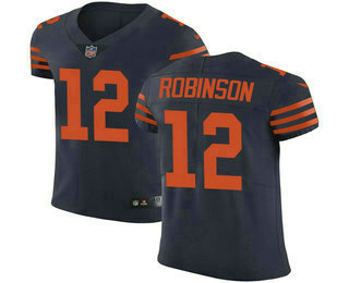 Men's Chicago Bears #12 Allen Robinson Navy Blue With Orange 2018 Vapor Untouchable Stitched NFL Nike Elite Jersey