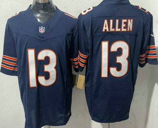 Men's Chicago Bears #13 Keenan Allen Limited Navy FUSE Vapor Jersey