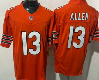 Men's Chicago Bears #13 Keenan Allen Limited Orange FUSE Vapor Jersey