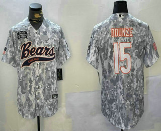 Men's Chicago Bears #15 Rome Odunze Arctic Camo 2024 Salute to Service Stitched Baseball Jersey